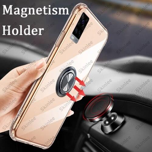 Skinlee For vivo V21 Case Official Original Shockproof With Ring Soft Airbag Cover For VIVO V21E Case