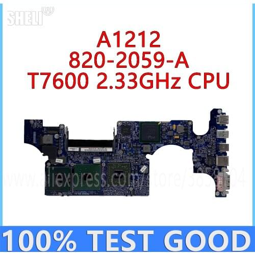 For A1212 Logic Board For Macbook Pro 17" With T7600 2.33GHz CPU 820-2059-A 661-4235 Motherboard