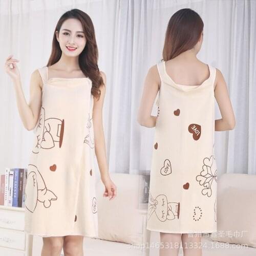 Women quick Drying Microfiber cartoon Rabbit Wearable Bath Towel Shower SPA Wrap Body Beach Bathroom Bathrobe