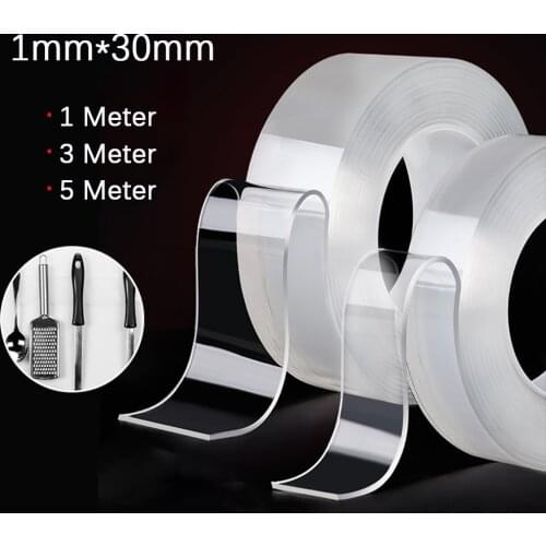 Nano Traceless Double Sided Sticker Transparent Self Adhesive Sticker Reusable Washable Waterproof Double-Sided Tapes