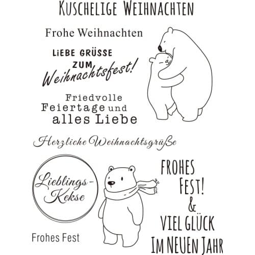 German Polar Bear in Winter Festival Transparent Clear Silicone Rubber Stamp Seal DIY Scrapbooking photo Album A0785