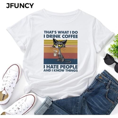 JFUNCY Plus Size 5XL Women T Shirt Summer Short Sleeve Cotton Printed T-Shirt Female Tops Oversize Woman Casual Tshirt