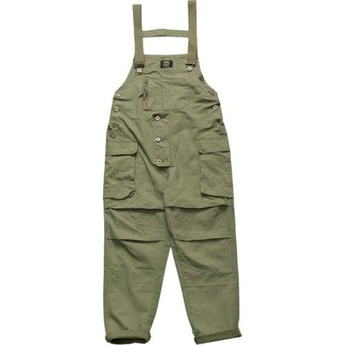 Autumn Winter Cargo Overalls Mens Multi Pocket Loose Casual Pants Camping Suspenders Outdoor Labor Coverall Tooling Trousers