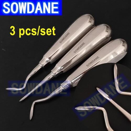 3 pcs/set Dental Extraction Minimally Invasive Dental Elevator Oral Tooth Loosening Root Extraction Kit Stainless Steel