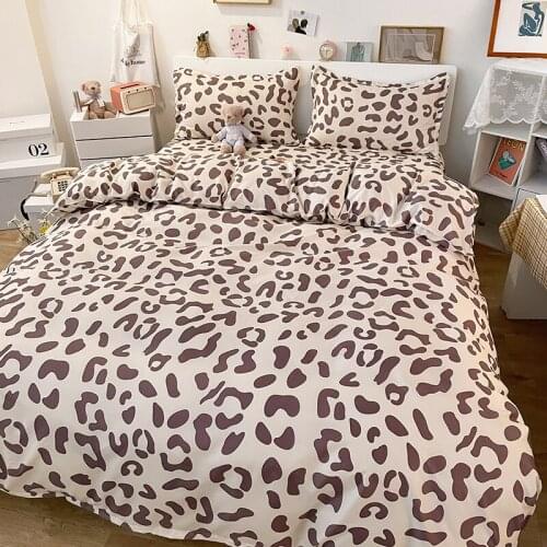 Nordic Leopard Print Pattern Bedding Set ,200x220 Duvet Cover Pillowcase 3pcs, King Size Duvet Cover,175x220 Quilt Cover