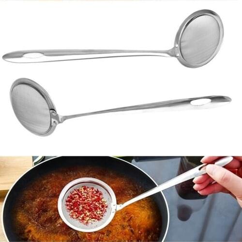 Kitchen Stainless Steel Colander Filter Mesh Oil Spill Spoon Multi-Function Hot Pot Filter Soup Skimmer Spoon Filter Grease Foam