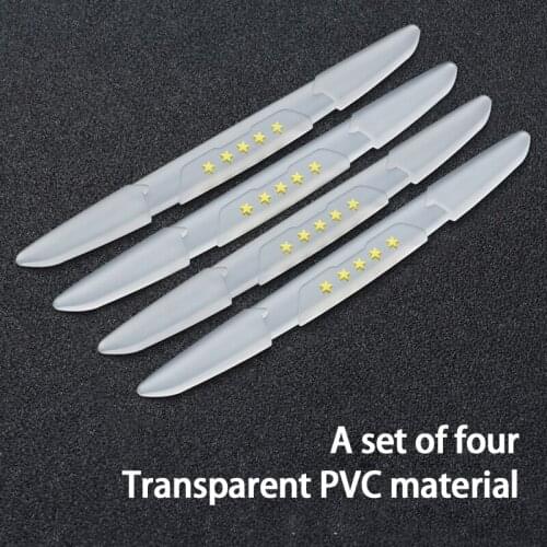 4 Pcs Car Door Anti-collision Strip Car Mirror Transparent Protective Tape Body Anti-scratch Stick Decorative Anti-scrat
