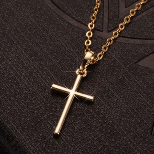 Trendy Cross Pendant Necklace Women Fashion Simple Gold Silver Color Clavicle Chain Necklace Party Exquisite Neck Jewelry