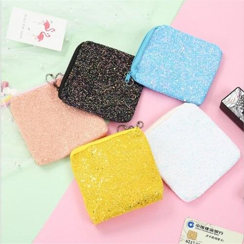 Fashion Mermaid Sequins Coin Purse Mini Wallet Girl Glittering Purse Women Handbag Party Zipper Clutch Bag Earphone Package