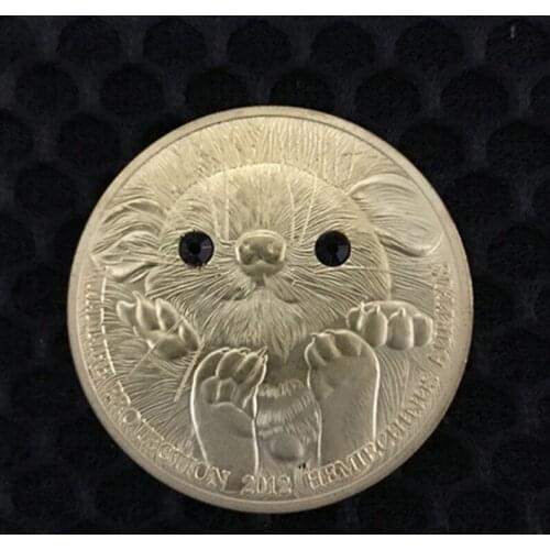 20 pcs The Mouse Koala with diamond eyes wildlife animal Mongolia 24K gold plated 40 mm souvenir decoration coin