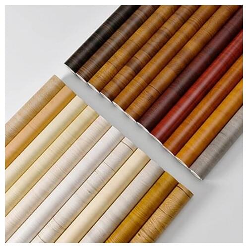 Waterproof Wood Vinyl Wallpaper Roll Self Adhesive Wallpaper Door Cabinet Cabinet Desktop Modern Furniture Decoration W43