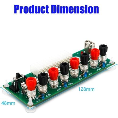 Upgrade version 20/24 Pins ATX Benchtop PC Power Breakout Adapter with USB 5V port
