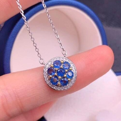 Natural Sapphire Necklace, Australian Sapphire, Light Color, 925 Silver, Wholesale Gem Factory
