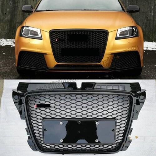 RS4 Style For Audi A3 S3 2008 2009 2010 2011 2012 Black Grille Front Grill