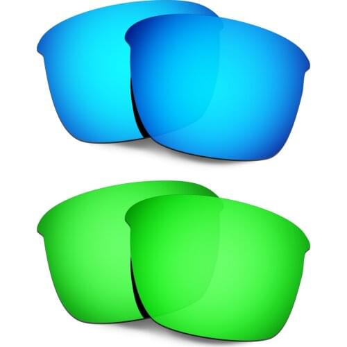 HKUCO Polarized Replacement Lenses For Thinlink Sunglasses Blue/Green 2 Pairs