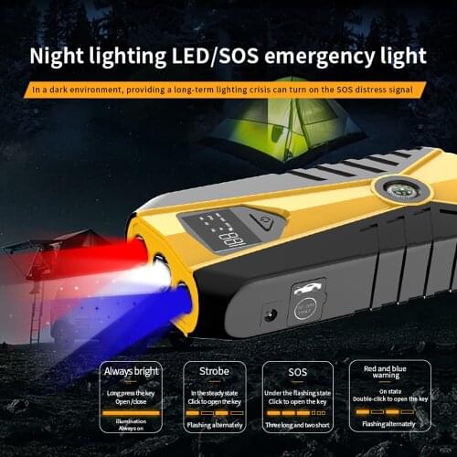 2021 New Starting Device Emergency Power Bank Battery Charger 16800mAh Yellow ABS Car Electronics Jumpstarter Car Jump Starter