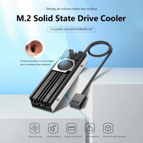 Ineo M.2 SSD Heatsink Cooler M.2 NVME 2280 HDD Solid State Hard Disk Radiator Aluminum Double-sided Cooling Pad Ventilador