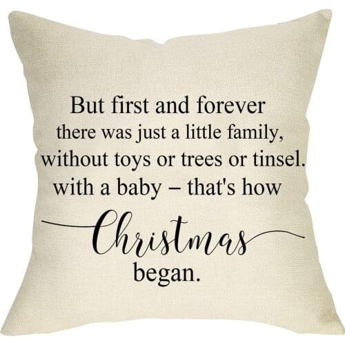 Softxpp Thats How Christmas Began Throw Pillow Cover, Xmas Decorative Cushion Case Winter Holiday Outdoor Family Decorations