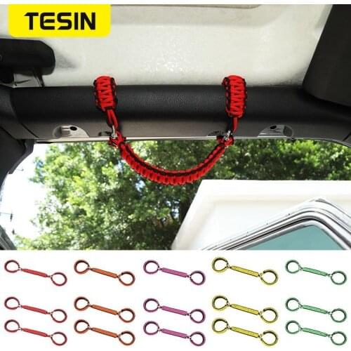 TESIN Car Interior Accessories For Jeep Wrangler Car Top Handle Seat Headrest Grab Handle For Jeep Wrangler JK JL JT 2018