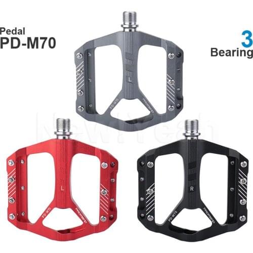 Promend MTB Ultralight Anti-Slip Aluminum Alloy Pedal PD-M70 3 Bearing Black / Ti / Red