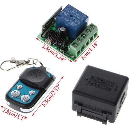 433Mhz Universal Wireless Remote Control Switch DC 12V 10A 1CH Relay Receiver Module