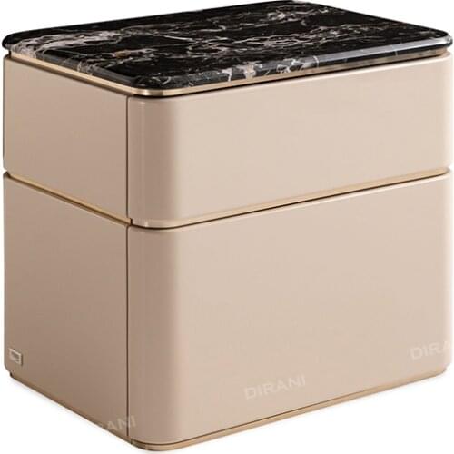 High Quanlity Storage Wood White Nightstand Bedside Table Bedroom Furnitur Marble Italian Luxury Modern Nightstands