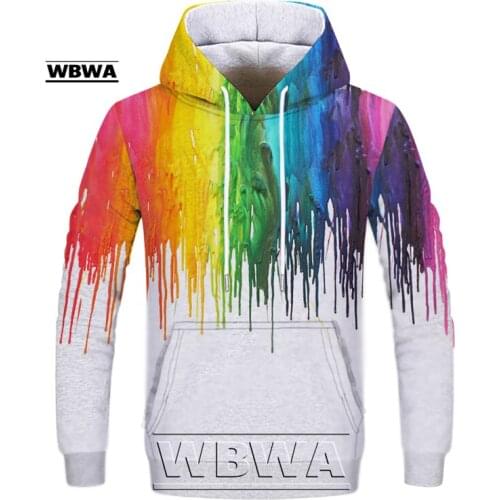 WBWA 2021 Spring And Autumn 3D Printing Hoodies Men Colorful Stains Oversized Hoodie Sweatshirt Harajuku Streetwear Pullovers To