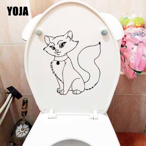 YOJA 20.8X23.3CM Room Decor Art Wall Decal Mural Cat Animals Honey Kitten Toilet Sticker T5-0275