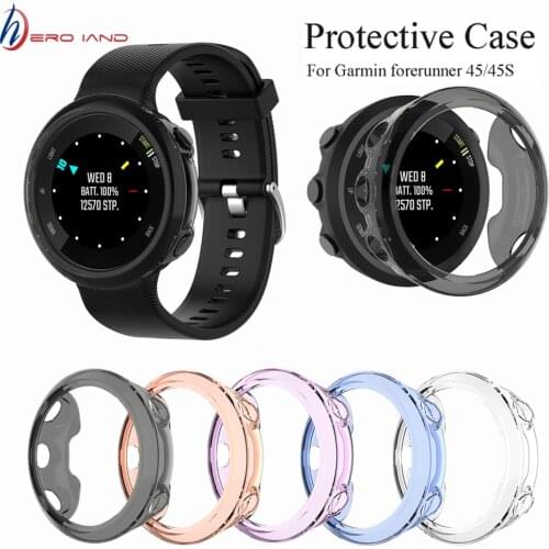 Protective Case For Garmin Forerunner 45 Smart Watch Band Anti-scratch Screen Protector Cover Case For Garmin Forerunner 45S