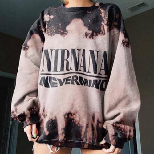 ZITY Tie Dye Crewneck Womens Casual Letter Print Hoodies Color Block Autumn Long Sleeve Loose Pullover Sweatshirt Tops