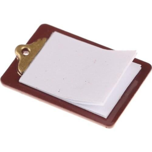 1/12 Doll House Miniature Alloy Clipboard With Real Paper Attache For Doll DIY 1:12 Dollhouse Dolls Accessories