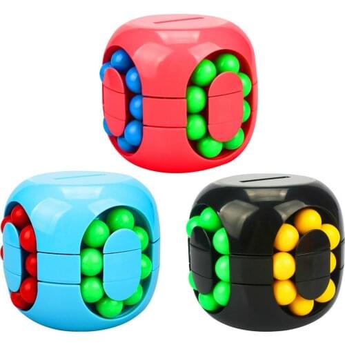 1PC Magic Beans Fidget Toy Large Piggy Bank Rolling Ball Puzzle Toy Anti-Stress Rotating Magic Bean Cube Funny Educational Toy
