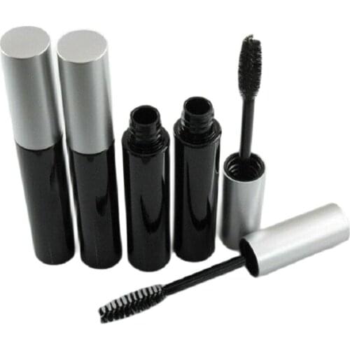 10ml black plastic tube silver lid for mascara brush active Eyelash growth liquid make up cosmetic packing
