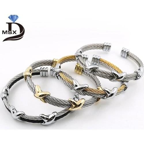 4 Styles Fashion Stainless Steel Men and Women Star Bracelets Wristband Adjustable Wire Love Punk Bracelet Bangle Pulseiras