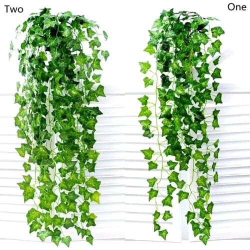 5pcs/lot 2.4M Home Decor Artificial Ivy Leaf Garland Plants Vine Fake Foliage Flowers Creeper Green Ivy Wreath