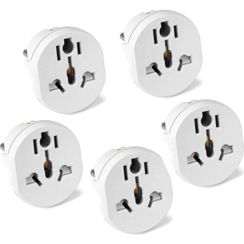5Pcs/Lot Universal EU Adapter Converter 16A 250V Travel Adapter EU Socket AU US UK CN To EU Plug AC Wall Socket Charger