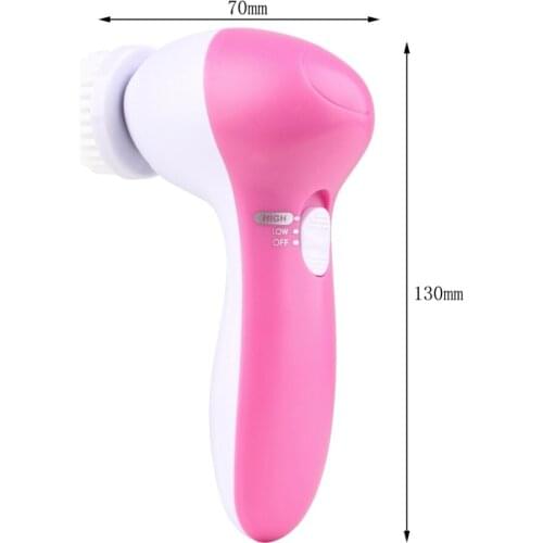 5 in 1 Electric Wash Face Machine Facial Pore Cleaner Body Cleansing Massage Mini Skin Beauty Massager Brush women clean brushes
