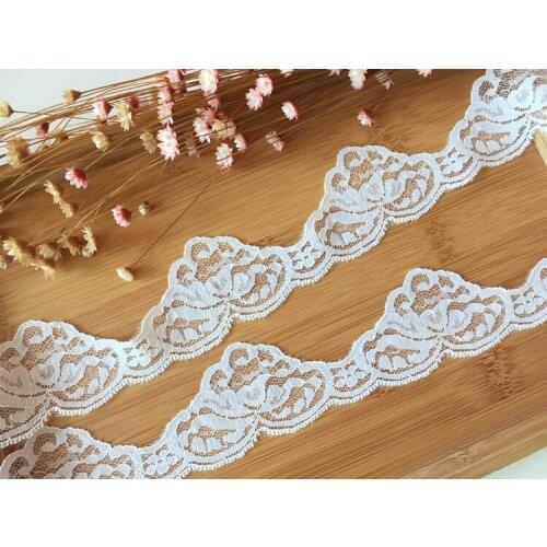 5yards Wave Lace Fabric Flower-Shaped off White Lace Trim Excipients 4.5CM Wide Handmade Diy SC207