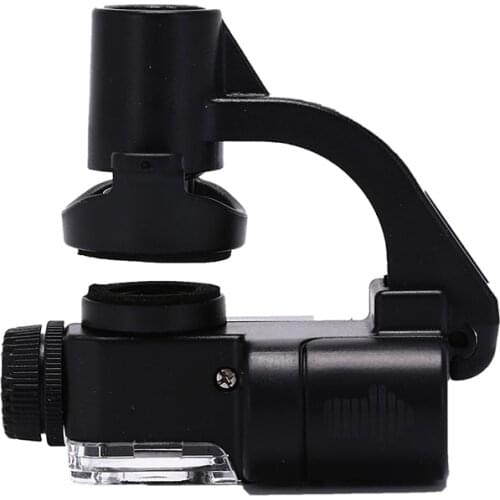 Acrylic Mobile Phone Microscope Optical Lens With LED Lights 90X Universal Zoom Micro Camera Magnifier Clip