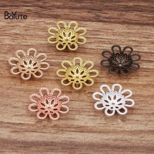 BoYuTe (100 Pieces/Lot) 18MM Metal Brass Filigree Flower Bead Caps Diy Hand Made Jewelry Findings Components