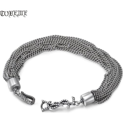 100% 925 Silver Chain Bracelet Sterling Lady Bracelet Vintage Silver Bracelet jewelry gift