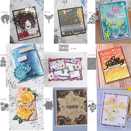 CH 2021 New Arrival Angle and Flower Stitched Stencil Metal Cutting Dies For Scrapbooking Practice Hands-on DIY Album Card Hand
