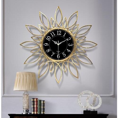 European Metal Frame Wall Clock Modern Design Luxury Creative Large Wall Clocks Silent Reloj Pared Industrial Decoration EI50WC