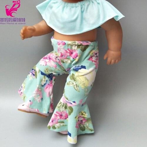 Doll clothes set for 43cm born bebe doll outfit clothes long pants for 18" girl born baby doll clothes pants
