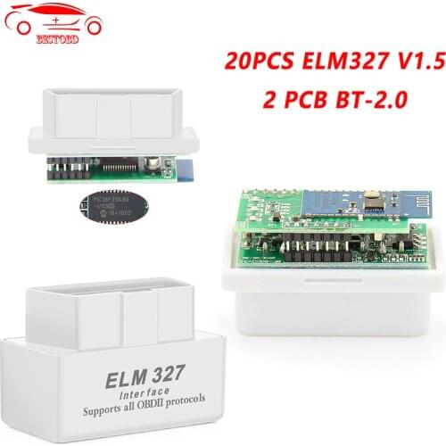 20pcs/lot)Mini ELM327 v1.5 PIC18F25K80 OBD2 Scanner Bluetooth for Android ELM 327 V1.5 OBD Code Reader diagnostic ToolCAN BUS