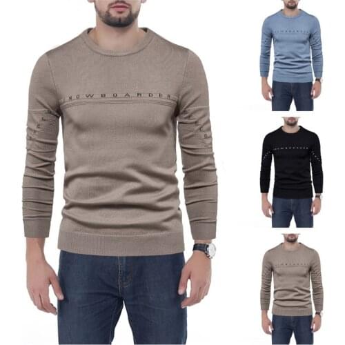 2020 Fashion Mens Fall and Winter Tops Crew Neck Sweater Letter Splicing Knitwear Mens Large Size Designer clothes