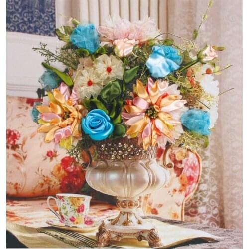 53x50cm Encounter elegance Ribbon embroidery kit stain painting set handcraft kit DIY handmade needlework art home decor