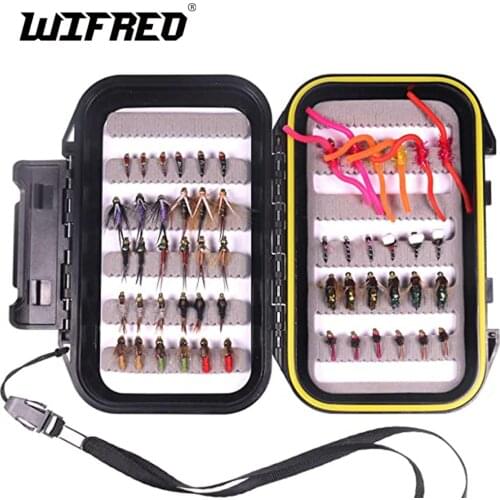 Wifreo 54pcs Fly Fishing Nymph Flies Assortment BH Wet Fly for Trout Fishing with Waterproof Fly Box
