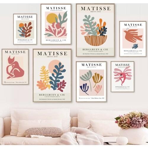 Matisse Cutouts Leaf Flowers Abstract Modern French Art Canvas Painting Posters And Prints Wall Pictures For Living Room Decor