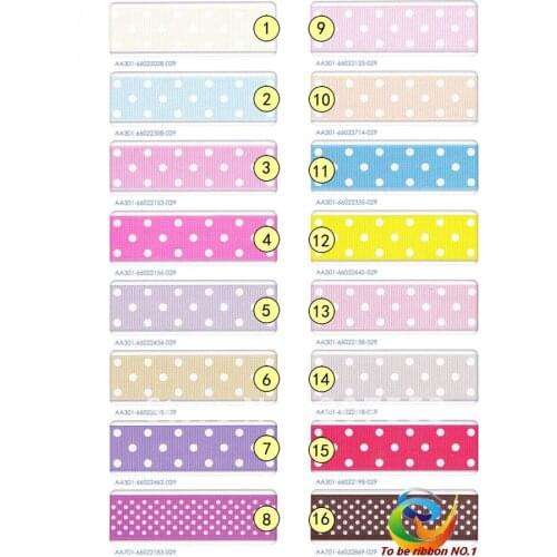 Wholesale 100 yards 7/8"(22mm)Sweet Polka Dots Grosgrain Ribbon WY-040 FREE SHIPPING